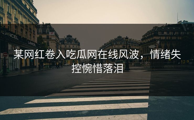 某网红卷入吃瓜网在线风波，情绪失控惋惜落泪