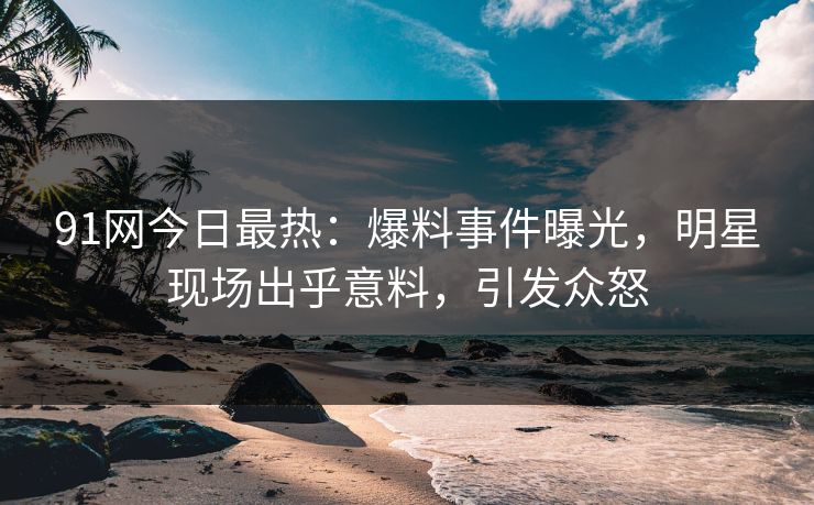 91网今日最热：爆料事件曝光，明星现场出乎意料，引发众怒
