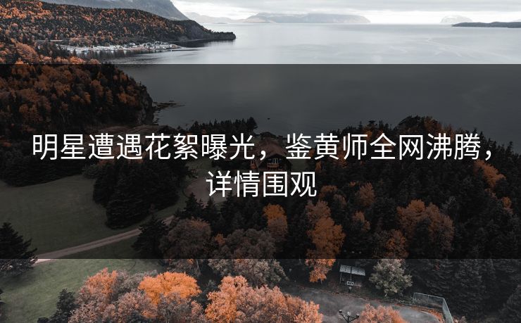 明星遭遇花絮曝光，鉴黄师全网沸腾，详情围观