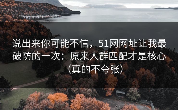 说出来你可能不信，51网网址让我最破防的一次：原来人群匹配才是核心（真的不夸张）